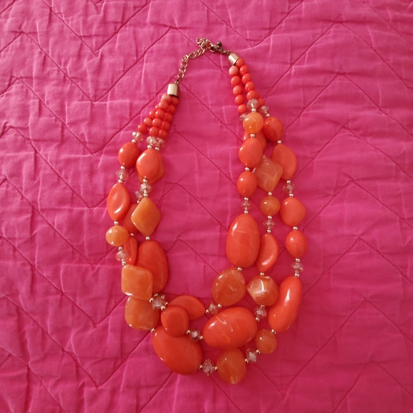 Dress Barn Jewelry - Dress Barn Orange Statement Necklace